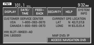 LOADING AND EJECTING NAVIGATION MAP DVDS 1. Ensure that the system is on. System features 2. Press MENU. 3.