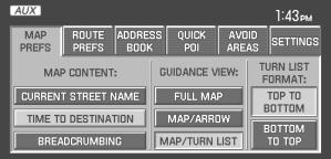 Navigation features NAVIGATION MENU MAP PREFERENCES Your navigation system allows you to set specific map preferences.