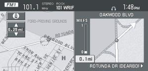 Regardless which guidance view is selected, a detailed intersection screen will appear on the right side of the map display when