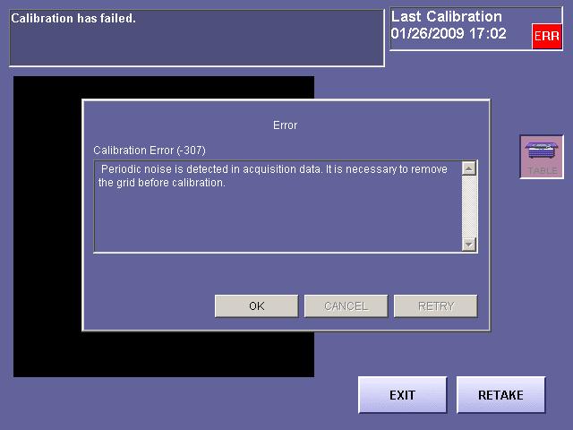 8. Calibration When data processing results in an error A window is opened, and an error message is displayed. After checking the error details, touch [OK] to close the window.