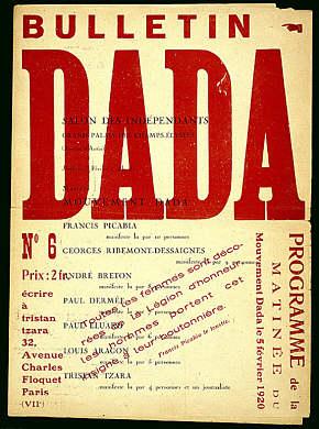 Cover of the first edition of the publication Dada by Tristan Tzara; Zurich, 1917 & To free text and speech