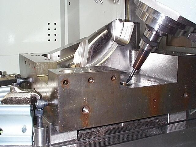 Figure 8: Five-axis machining allows shorter cutters to be used, so allowing faster, more accurate machining.