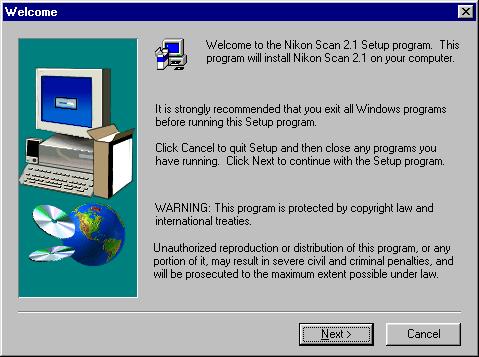 A dialog will appear prompting you to select a language for Nikon Scan s menus and dialogs.