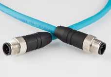 M12 Ethernet Cordsets PO Insulation, Teal TPE Jacket 24 AWG (7/32) Tinned Copper Conductors Unshielded: CMR, CMG Shielded: AWM 20626 IP67, IP68/NEMA 6P Protection -40 C to +75 C 300 V Bend Radius: 9x