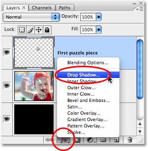 Press Ctrl+T (Win) / Command+T (Mac) on your keyboard to bring up Photoshop s Free Transform box and handles around the puzzle piece, then click anywhere outside of the Free Transform box and drag