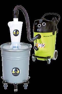 pre-separator, which can filter out large amounts of coarse dirt and fine dust, even before vacuuming.