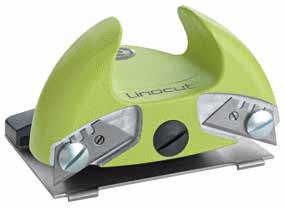 patented technology excellent design straight cut without straight edge ergonomic handle for easy use cuts from wall to wall two blades to cut in both directions cuts the top edge and uses the bottom