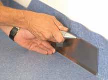 Fold back the PVC floor covering and apply suitable adhesive