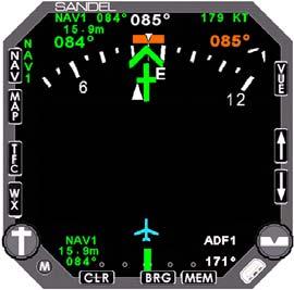 The value of the map range represents the distance from the aircraft symbol to the outer edge of the compass rose. Map operation is covered in more detail in Chapter 6.