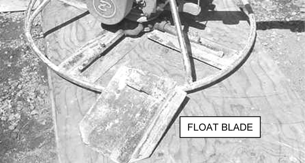 Learning Task 3 Competency C-2 Figure 2. Float blade Blades There are two basic types of blades: floats and trowel blades. Floats Floats are used for final leveling of the concrete surface.
