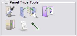 Panel Type Tools In the Panel Type Tools section, you will find tools that can be used to speed up the process of creating your configuration or work spaces.