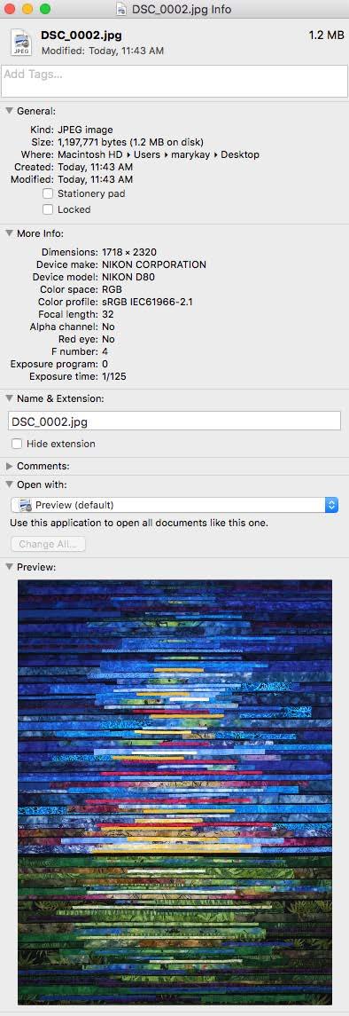 How to Determine Image Size On a Mac, in Finder or Photo, right click >
