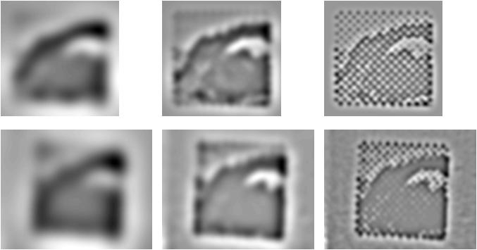 contact imaging device. Halftone patterns are registered using multi-scale gradient descent [8].