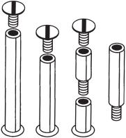 Posts a and longer are furnished with a long screw. All posts are made of aluminum.