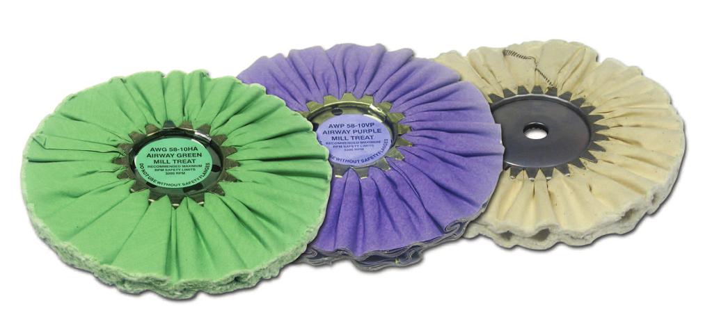 Suggested Buffing Wheels AWG - Hall Green Airway AWP - Purple Airway AWW - White Airway Remember, the shine is created