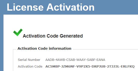 Manual activation uses an online web interface to generate the Activation Code using the License Key from your dealer and the Hardware ID from the scanner. 3.