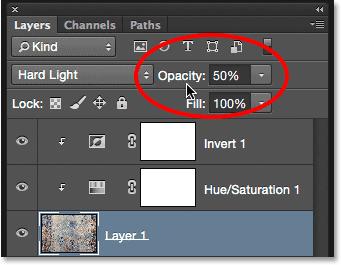 Lowering the opacity of the texture to 50%.