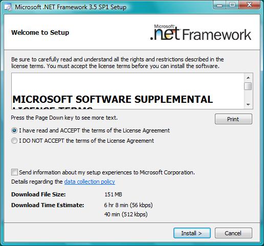 net Framework 3.5 on Windows XP (i.e., an older version of.