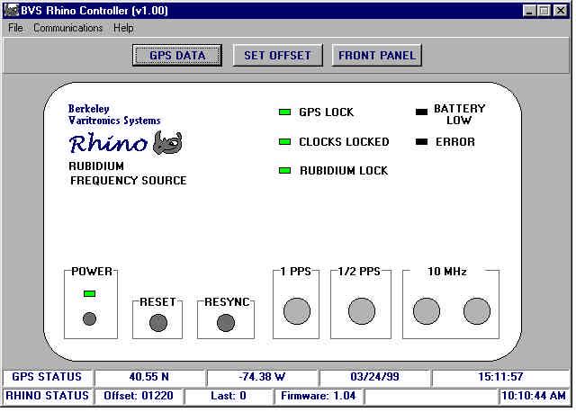 FIGURE 1 BVS Rhino Controller The main screen of the Rhino Controller can be seen in Figure 1.