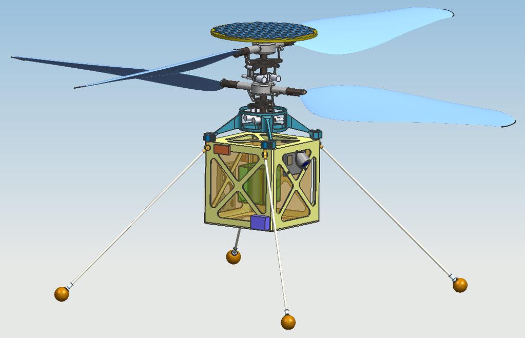 Scout - Point Design Mars Helicopter under Investigation Rotors are designed for low Reynolds number flows in the thin Martian atmosphere. The rotor tip velocities stay comfortably subsonic.