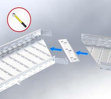 ends of cable trays, push into the bottom of the cable trays and screw together as described for RGV (see image 6).