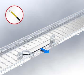 20 Extension joint Insert connecting cable tray and floor connector (VB) into the extension joint (RAA) and screw together as described for RGV (see