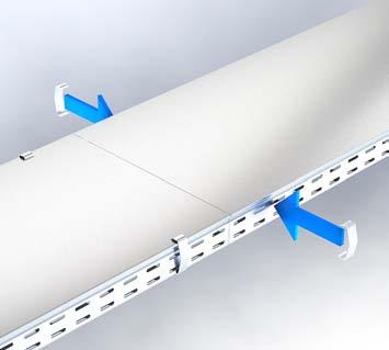25 Reduction Insert extension cable tray and floor connector (VB) into cable tray reduction (RR) and screw together