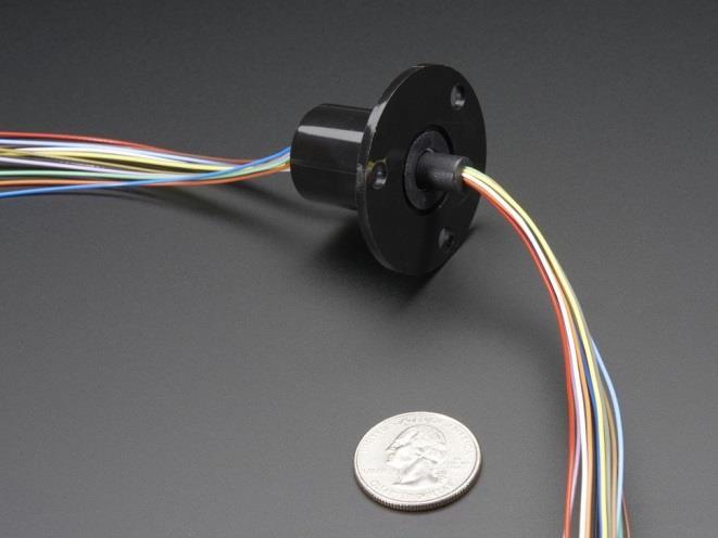 6-Wire Slip Ring: $14.95 22mm diameter, 6 wires, max 240V @ 2A http://www.
