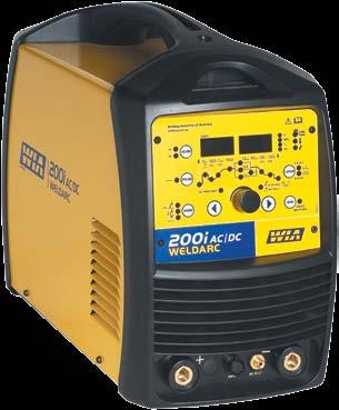 ARC & TIG Weldarc 200i AC/DC Part No: WIA200ACDCPKG KEY FEATURES 200 Amp AC or DC TIG AC TIG for Aluminium 170 Amp Stick welder HF Pulse start or Lift Arc start Pulse TIG Suits 2-4.