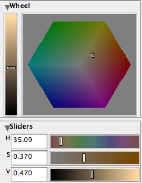 (a) Dominant color: HSV = (35.09, 0.37, 0.