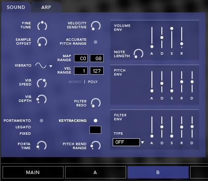 Sound / FX / ARP: Toggles randomization of certain parameters. Sound: Sound source / console selection will be randomized, along with volume ADSR and sample offset.