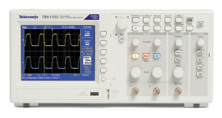 Digital Storage Oscilloscopes TBS1000 Series Datasheet Connectivity USB 2.0 host port on the front panel for quick and easy data storage USB 2.