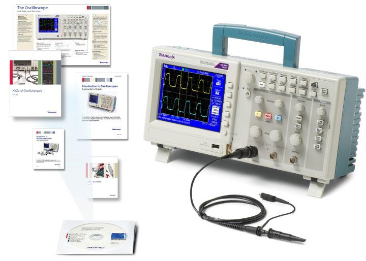 Datasheet Educational resources Every TBS1000 model includes an education resource CD filled with tools to help your students master the use of an oscilloscope.