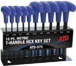 29 576 L-SHAPE WRENCHES Extra Long L TIT-12713 13 Piece Set - Ball End - SAE 0.