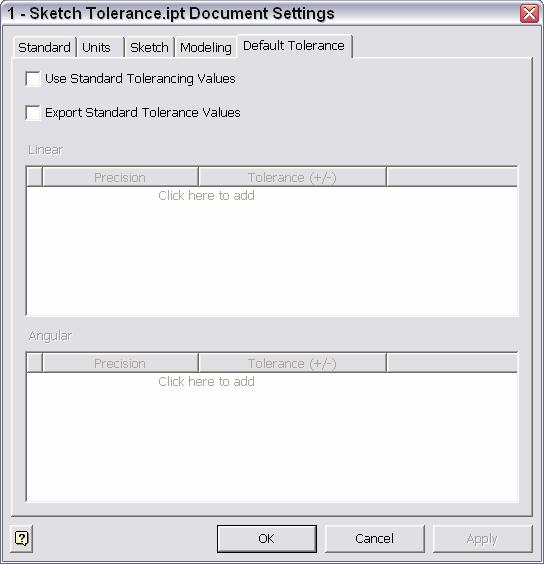 Once your IPT template file is open go to the Tools menu > Document Settings > and select the Default Tolerance tab.