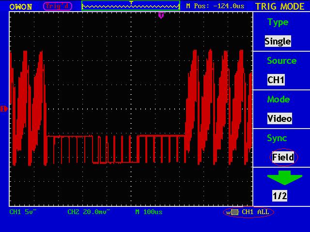 Example 6: Video Signal Trigger Observe the video circuit of a television, apply the video trigger and obtain the stable video output signal display.