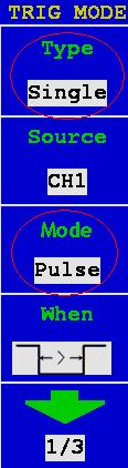 Pulse Width Trigger Pulse trigger occurs according to the width of pulse. The abnormal signals can be detected through setting up the pulse width condition.