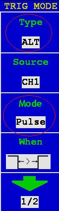 Trigger the time base on the line of input video signal. Trigger the time base on the field of input video signal.
