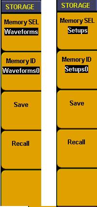 display setting, threshold setting and trigger setting. And it is possible to save 10 groups of settings. Waveform storage and setting storage menu display as Fig.5-73.