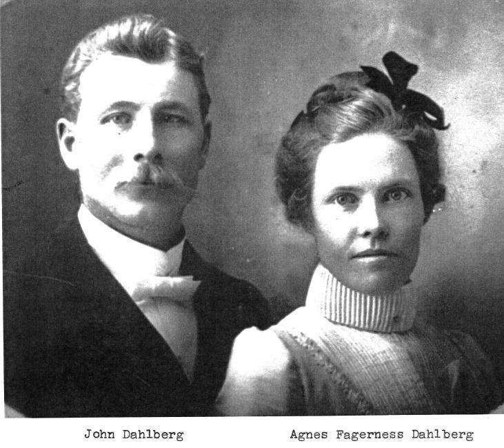 SEE PHOTOS OF BENNETT AND ANNA S CHILDREN ON PAGE 8 OTHER CHILDREN OF HANS FAGERNESS AGNES FAGERNESS DAHLBERG Agnes, daughter of Hans, was born in Norway in 1874.