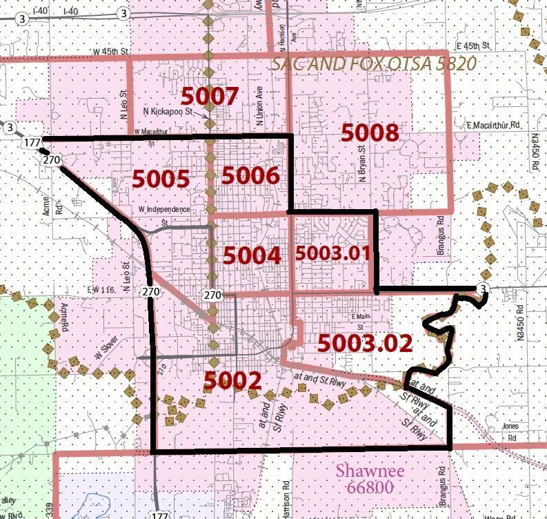 High-Poverty Area in Pottawatomie County In Pottawatomie, we were able to identify a single High Poverty Area located in and near Shawnee, OK. The HPA is made up of six census tracts.