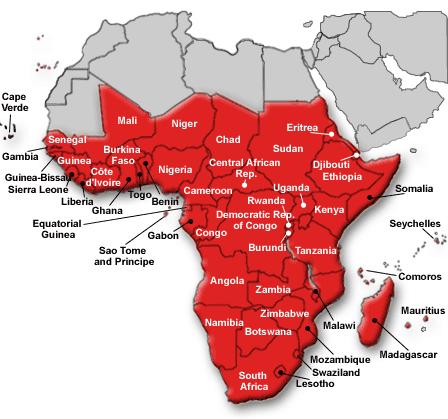 Map of Sub-Saharan Africa Source: Photo courtesy