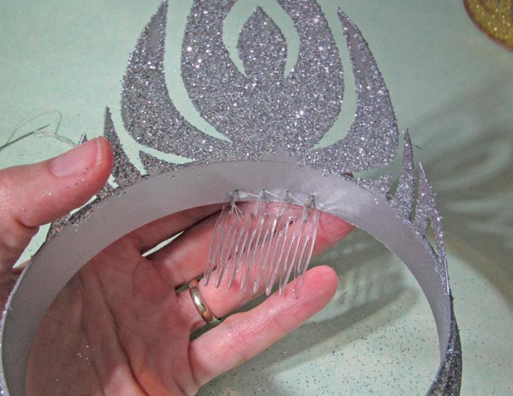 Place the comb so that it sits on the INSIDE of the crown, with