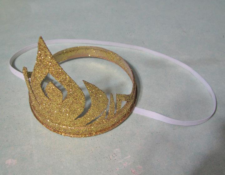 with the elastic ends on the INSIDE of the crown.