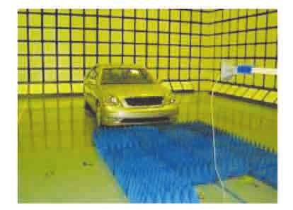 This improves the PER performance on real street, and was not simulated because we did not use onboard antenna pattern. Fig. 17 Vehicle Antenna Measurement in Radio Anechoic Chamber Fig.