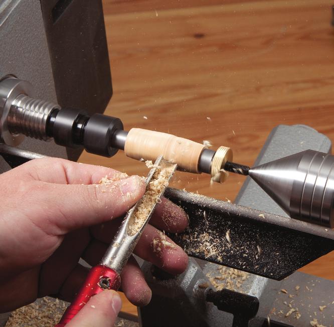 5 6 7 the bevel against spinning blank, and then raise the handle until the tool starts to cut.