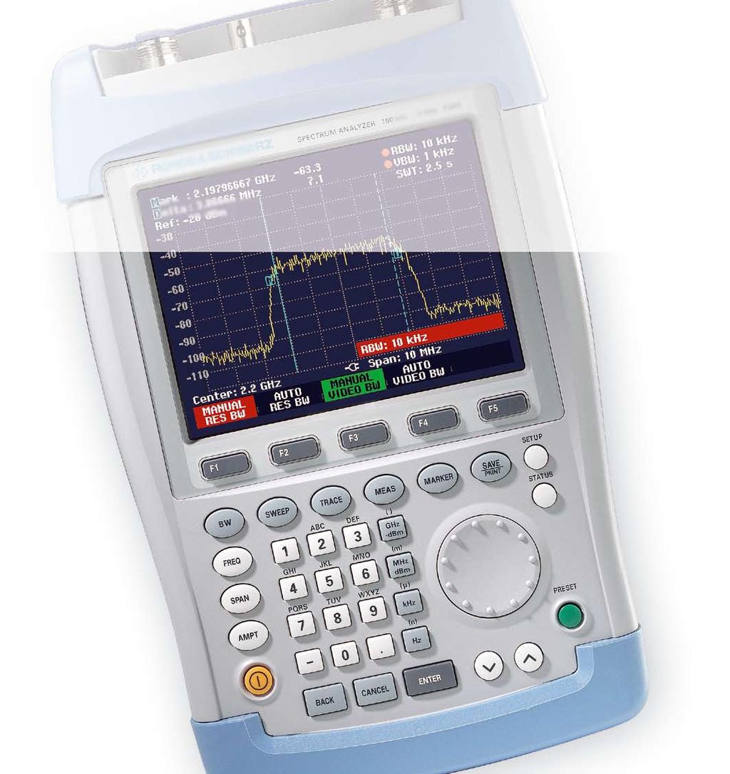 Handy, robust and portable The FSH has been designed as a robust, portable spectrum analyzer that can be used in the field.