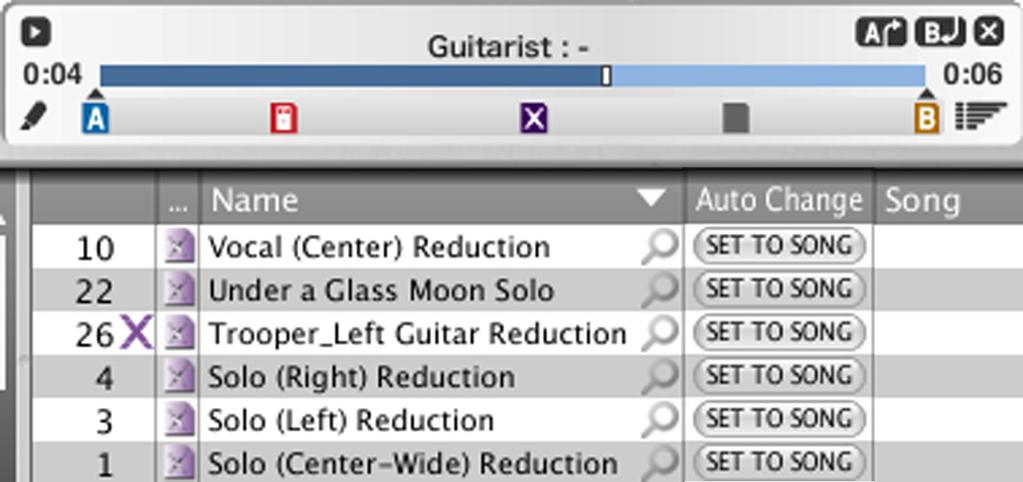 JamVOX owner s manual Switching guitar programs while the song plays Auto Change function The Auto Change function automatically switches guitar programs or GXT programs while the song plays.