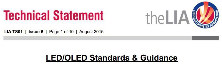 How to measure LEDs - Standards Lighting Industry Association Technical Statement 01 - LED/OLED