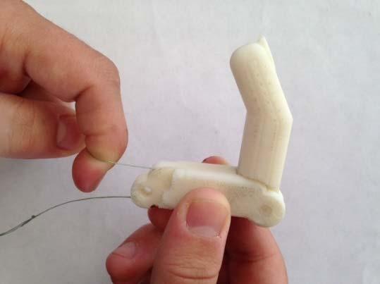 Figure 8: Prototype finger After confirming that the joint designed for the prototype worked, a new finger design was created that would be easily scaled to other